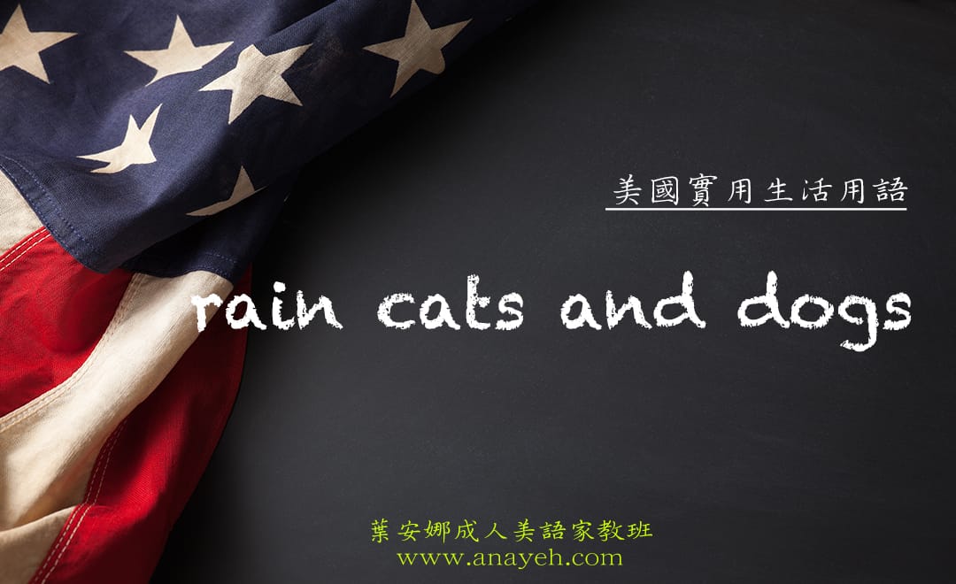 線上學習美國實用生活用語-rain cats and dogs | 葉安娜成人美語家教班 Ana yeh english